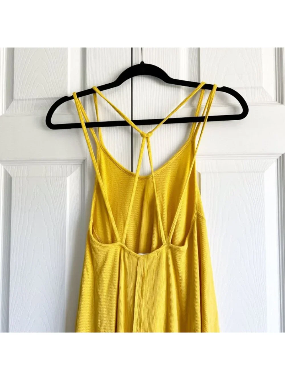 Free People Yellow Strappy Fit V-Neck Relaxed Tank Top Women's Size X-Small XS